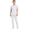 Cherokee Scrub Top for Women & Men, V-Neck Tuckable Medical Shirt with 1 Chest Pocket & ID Loop – WW625(White)