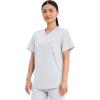Cherokee Scrub Top for Women & Men, V-Neck Tuckable Medical Shirt with 1 Chest Pocket & ID Loop – WW625(White)