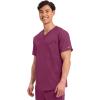 Cherokee Scrub Top for Women & Men, V-Neck Tuckable Medical Shirt with 1 Chest Pocket & ID Loop – WW625(Wine)