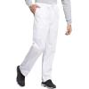 Cherokee Scrub for Men Fly Front Cargo Pant with 7 Pocket, Durable, Fade Resistant Fabric – 4000(White)