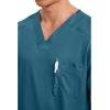 Cherokee Scrub for Men’s Tuckable V-Neck Top with 1 Chest Pocket, Pen Slot, Ultra Soft, Durable, 2-Way Stretch Fabric- WW690(Caribbean Blue)