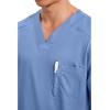 Cherokee Scrub for Men’s Tuckable V-Neck Top with 1 Chest Pocket, Pen Slot, Ultra Soft, Durable, 2-Way Stretch Fabric- WW690(Ciel)