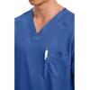 Cherokee Scrub for Men’s Tuckable V-Neck Top with 1 Chest Pocket, Pen Slot, Ultra Soft, Durable, 2-Way Stretch Fabric- WW690(Galaxy Blue)