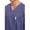 Cherokee Scrub for Men’s Tuckable V-Neck Top with 1 Chest Pocket, Pen Slot, Ultra Soft, Durable, 2-Way Stretch Fabric- WW690(Grape)