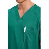 Cherokee Scrub for Men’s Tuckable V-Neck Top with 1 Chest Pocket, Pen Slot, Ultra Soft, Durable, 2-Way Stretch Fabric- WW690(Hunter Green)