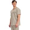 Cherokee Scrub for Men’s Tuckable V-Neck Top with 1 Chest Pocket, Pen Slot, Ultra Soft, Durable, 2-Way Stretch Fabric- WW690(Khaki)