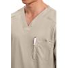 Cherokee Scrub for Men’s Tuckable V-Neck Top with 1 Chest Pocket, Pen Slot, Ultra Soft, Durable, 2-Way Stretch Fabric- WW690(Khaki)
