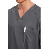 Cherokee Scrub for Men’s Tuckable V-Neck Top with 1 Chest Pocket, Pen Slot, Ultra Soft, Durable, 2-Way Stretch Fabric- WW690(Pewter)