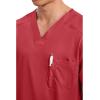 Cherokee Scrub for Men’s Tuckable V-Neck Top with 1 Chest Pocket, Pen Slot, Ultra Soft, Durable, 2-Way Stretch Fabric- WW690(Red)