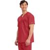Cherokee Scrub for Men’s Tuckable V-Neck Top with 1 Chest Pocket, Pen Slot, Ultra Soft, Durable, 2-Way Stretch Fabric- WW690(Red)