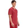 Cherokee Scrub for Men’s Tuckable V-Neck Top with 1 Chest Pocket, Pen Slot, Ultra Soft, Durable, 2-Way Stretch Fabric- WW690(Red)