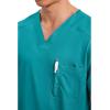 Cherokee Scrub for Men’s Tuckable V-Neck Top with 1 Chest Pocket, Pen Slot, Ultra Soft, Durable, 2-Way Stretch Fabric- WW690(Teal Blue)