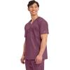 Cherokee Scrub for Men’s Tuckable V-Neck Top with 1 Chest Pocket, Pen Slot, Ultra Soft, Durable, 2-Way Stretch Fabric- WW690(Wine)