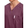 Cherokee Scrub for Men’s Tuckable V-Neck Top with 1 Chest Pocket, Pen Slot, Ultra Soft, Durable, 2-Way Stretch Fabric- WW690(Wine)