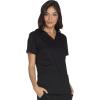 Cherokee Scrub for Women Modern Classic V-Neck Top with 3 Pockets, 2-Way Stretch, Ultra Soft & Breathable Fabric – WW630(Black)
