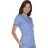 Cherokee Scrub for Women Modern Classic V-Neck Top with 3 Pockets, 2-Way Stretch, Ultra Soft & Breathable Fabric – WW630(Blue)