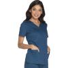 Cherokee Scrub for Women Modern Classic V-Neck Top with 3 Pockets, 2-Way Stretch, Ultra Soft & Breathable Fabric – WW630(Caribbean Blue)