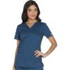 Cherokee Scrub for Women Modern Classic V-Neck Top with 3 Pockets, 2-Way Stretch, Ultra Soft & Breathable Fabric – WW630(Caribbean Blue)