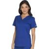 Cherokee Scrub for Women Modern Classic V-Neck Top with 3 Pockets, 2-Way Stretch, Ultra Soft & Breathable Fabric – WW630(Galaxy Blue)