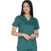 Cherokee Scrub for Women Modern Classic V-Neck Top with 3 Pockets, 2-Way Stretch, Ultra Soft & Breathable Fabric – WW630(Hunter Green)