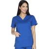 Cherokee Scrub for Women Modern Classic V-Neck Top with 3 Pockets, 2-Way Stretch, Ultra Soft & Breathable Fabric – WW630(Royal)