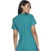 Cherokee Scrub for Women Modern Classic V-Neck Top with 3 Pockets, 2-Way Stretch, Ultra Soft & Breathable Fabric – WW630(Teal Blue)