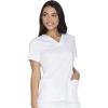 Cherokee Scrub for Women Modern Classic V-Neck Top with 3 Pockets, 2-Way Stretch, Ultra Soft & Breathable Fabric – WW630(White)