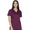 Cherokee Scrub for Women Modern Classic V-Neck Top with 3 Pockets, 2-Way Stretch, Ultra Soft & Breathable Fabric – WW630(Wine)