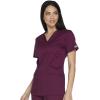 Cherokee Scrub for Women Modern Classic V-Neck Top with 3 Pockets, 2-Way Stretch, Ultra Soft & Breathable Fabric – WW630(Wine)