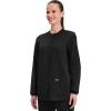 Cherokee Scrub for Women Snap Front Jacket with 3 Pockets, Fade Resistant, 2-Way Stretch, Soft & Durable Fabric – WW340(Black)