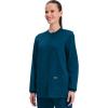 Cherokee Scrub for Women Snap Front Jacket with 3 Pockets, Fade Resistant, 2-Way Stretch, Soft & Durable Fabric – WW340(Caribbean Blue)