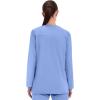 Cherokee Scrub for Women Snap Front Jacket with 3 Pockets, Fade Resistant, 2-Way Stretch, Soft & Durable Fabric – WW340(Ciel)