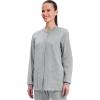 Cherokee Scrub for Women Snap Front Jacket with 3 Pockets, Fade Resistant, 2-Way Stretch, Soft & Durable Fabric – WW340(Grey)