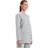Cherokee Scrub for Women Snap Front Jacket with 3 Pockets, Fade Resistant, 2-Way Stretch, Soft & Durable Fabric – WW340(Grey)