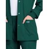 Cherokee Scrub for Women Snap Front Jacket with 3 Pockets, Fade Resistant, 2-Way Stretch, Soft & Durable Fabric – WW340(Hunter Green)