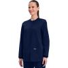 Cherokee Scrub for Women Snap Front Jacket with 3 Pockets, Fade Resistant, 2-Way Stretch, Soft & Durable Fabric – WW340(Navy)