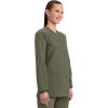 Cherokee Scrub for Women Snap Front Jacket with 3 Pockets, Fade Resistant, 2-Way Stretch, Soft & Durable Fabric – WW340(Olive)