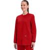 Cherokee Scrub for Women Snap Front Jacket with 3 Pockets, Fade Resistant, 2-Way Stretch, Soft & Durable Fabric – WW340(Red)