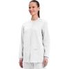 Cherokee Scrub for Women Snap Front Jacket with 3 Pockets, Fade Resistant, 2-Way Stretch, Soft & Durable Fabric – WW340(White)