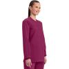 Cherokee Scrub for Women Snap Front Jacket with 3 Pockets, Fade Resistant, 2-Way Stretch, Soft & Durable Fabric – WW340(Wine)