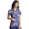 Cherokee Scrub for Women V-Neck Top Traditional fit with Dolman Sleeve and Fade Resistant Fabric – CK636, XXS, Happy Pals