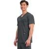 Cherokee Scrub top for Men V-Neck with 3 Pockets, Knit Details, Soft, Durable, Breathable, 2-Way Stretch Fabric – WW670(Black)