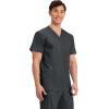 Cherokee Scrub top for Men V-Neck with 3 Pockets, Knit Details, Soft, Durable, Breathable, 2-Way Stretch Fabric – WW670(Black)
