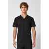 Cherokee Scrub top for Men V-Neck with 3 Pockets, Knit Details, Soft, Durable, Breathable, 2-Way Stretch Fabric – WW670(Black)