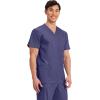 Cherokee Scrub top for Men V-Neck with 3 Pockets, Knit Details, Soft, Durable, Breathable, 2-Way Stretch Fabric – WW670(Grape)