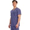 Cherokee Scrub top for Men V-Neck with 3 Pockets, Knit Details, Soft, Durable, Breathable, 2-Way Stretch Fabric – WW670(Grape)