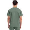 Cherokee Scrub top for Men V-Neck with 3 Pockets, Knit Details, Soft, Durable, Breathable, 2-Way Stretch Fabric – WW670(Olive)
