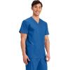 Cherokee Scrub top for Men V-Neck with 3 Pockets, Knit Details, Soft, Durable, Breathable, 2-Way Stretch Fabric – WW670(Royal)