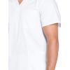 Cherokee Scrub top for Men V-Neck with 3 Pockets, Knit Details, Soft, Durable, Breathable, 2-Way Stretch Fabric – WW670(White)