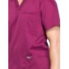 Cherokee Scrub top for Men V-Neck with 3 Pockets, Knit Details, Soft, Durable, Breathable, 2-Way Stretch Fabric – WW670(Wine)